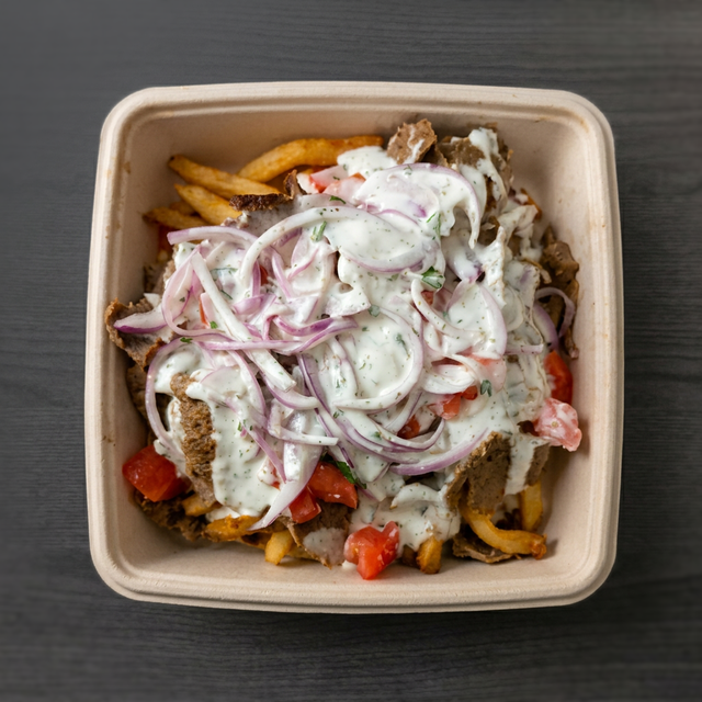Open Beef & Lamb Gyro Pita.